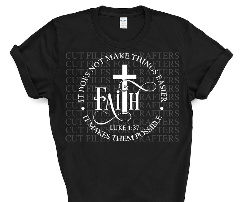 Download Faith Svg Cross Svg Luke 1:37 Svg She Is Clothed With | Etsy