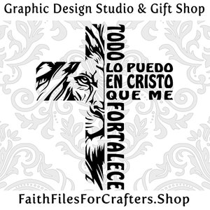 Todo Lo Puedo En Cristo Svg, Todo Lo Puedo En Cristo Shirt Svg, Todo Lo Puedo En Cristo Que Me Fortalece Svg, Filipenses 4:13 Svg, Christian Svg