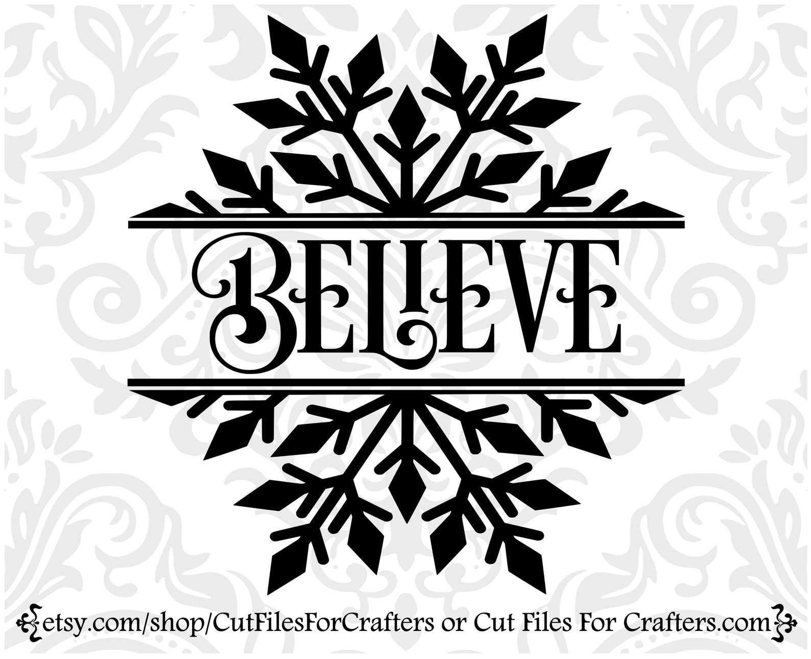 Snowflake Svg Believe Svg Christmas Svg Christmas Monogram - Etsy