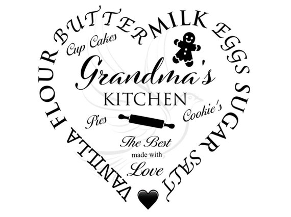 Grandmas Kitchen Svg Made With Love Svg Country Kitchen Svg Etsy