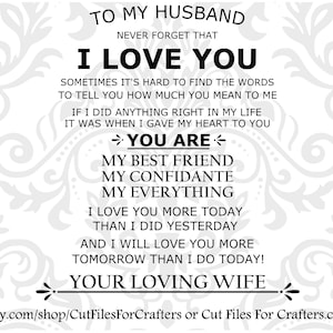 A mi esposo nunca olvides que te amo Feliz Día de San Valentín Svg, Eres mi mejor amigo Svg, Eres mi confidente, Eres mi todo