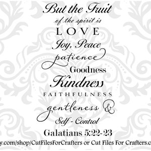 The Fruit of the Spirit is Love, Joy, Peace, Patience, Goodness, Kindness, Faithfulness, Gentleness, Galatians 5:22-23 PNG and SVG File