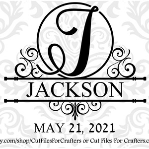 Personalized Engagement Present Svg,Farmhouse Decor Svg Personalized Letter J and Name Monogram Svg Personalized Wedding Gifts Svg