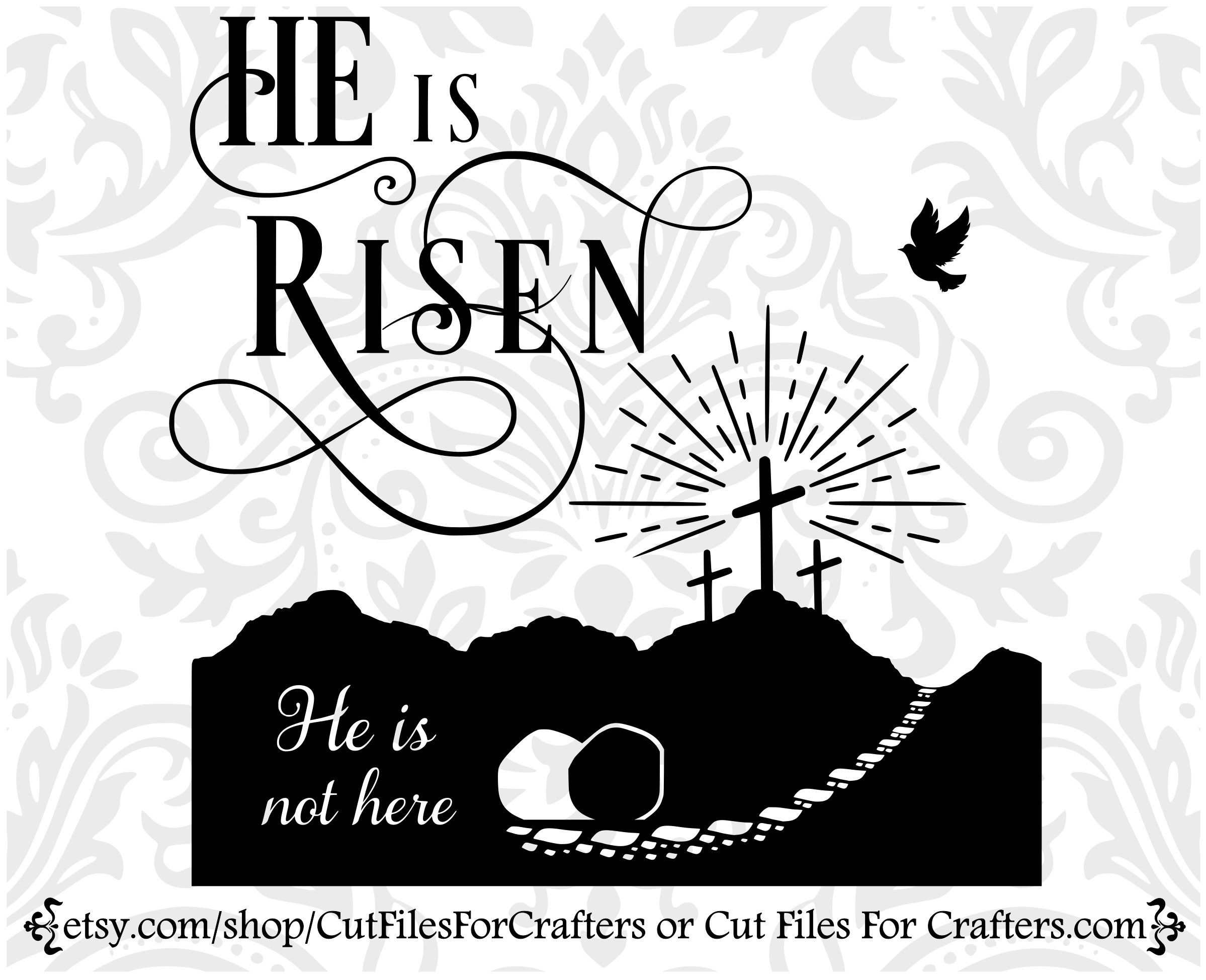He Is Risen Svg He Is Not Here Empty Tomb Svg He Is Not Here Etsy
