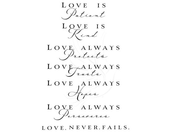 Love Is Patient Love Is Kind Love Protects Love Always Etsy