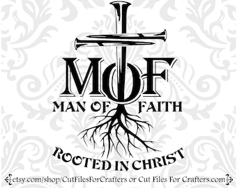 Man Of Faith Svg, Rooted In Christ Svg, Cross Nails Svg, Jesus King Of Kings, Christian T Shirt Svg, Christian Mens T Shirt, Mens Ministry