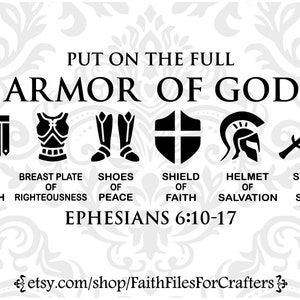 Armor of God Svg, Belt of Truth Svg, Sword of the Spirit svg, Shoes of Peace Svg, Shield of Faith Svg, Helmet of Salvation Svg, Ephesians 6
