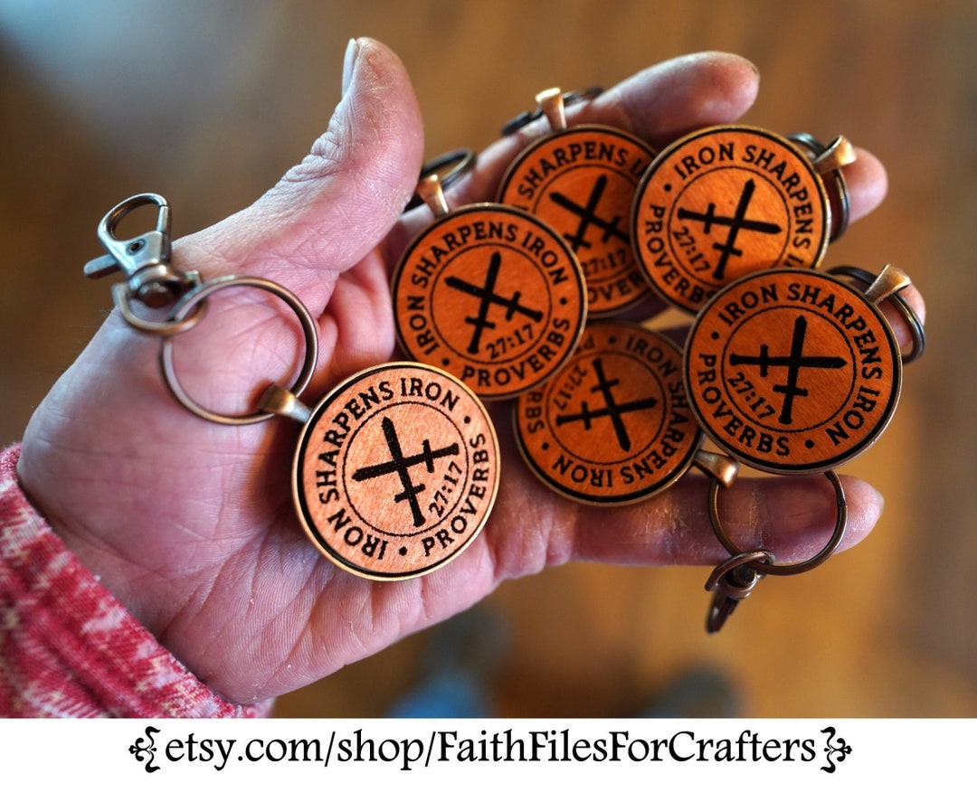 Iron Sharpens Iron Key Chain, Iron Sharpens Iron Gift, Men's Ministry
