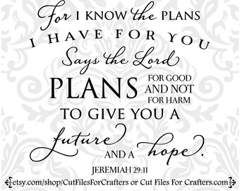 Jeremiah 29 11 Svg, For I Know The Plans Svg,Christian Svg,Christian Print Svg,Christian Mug Svg,Christian Decor Svg, Christian Sticker Svg,