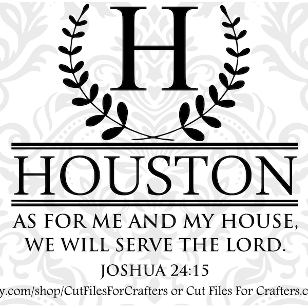 Personalized As For Me And My House We Will Serve The Lord Monogram Svg, Personalized Wedding Gift Svg, Personalized Monogram Svg