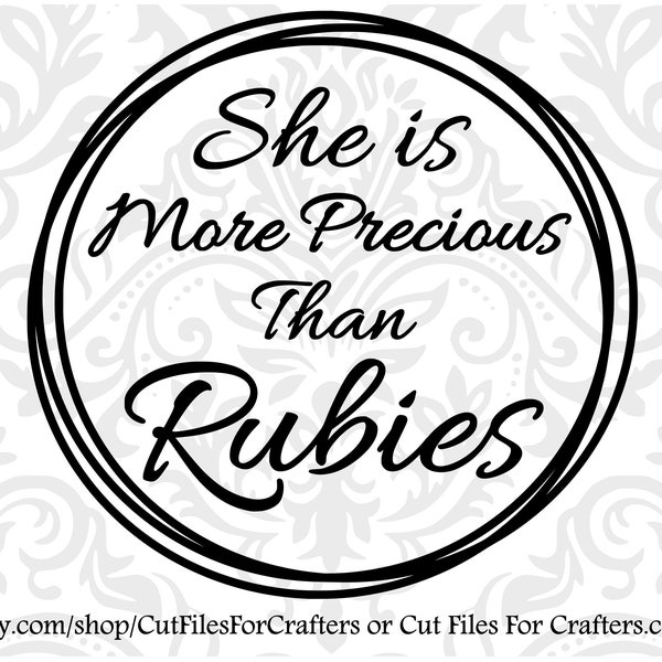She is More Precious Than Rubies Svg - Etsy