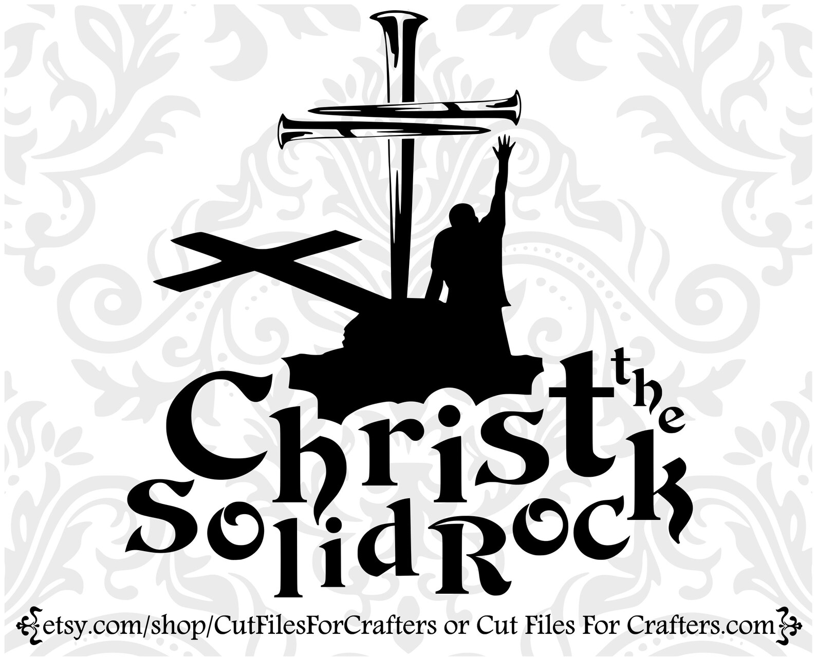 Christ the Solid Rock Svg, Cross Nails Svg, Jesus Svg, Christ Svg ...