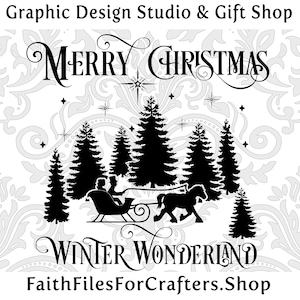 Winter Wonderland svg, trineo tirado por caballos svg, feliz Navidad svg, anillo de campanas de trineo ¿Estás escuchando, en el carril la nieve brilla