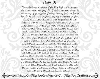 Psalm 91 svg, New Living Translation Svg, Protection Svg, Christian Svg, Bible Verse Print, Christian Home Decor, Church Svg, Bible Svg,