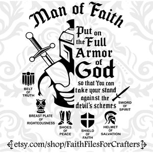 Armor of God Svg,Belt of Truth Svg,Sword of the Spirit svg,Shoes of Peace Svg,Shield of Faith Svg,Helmet of Salvation Svg,Ephesians 6:11 Svg