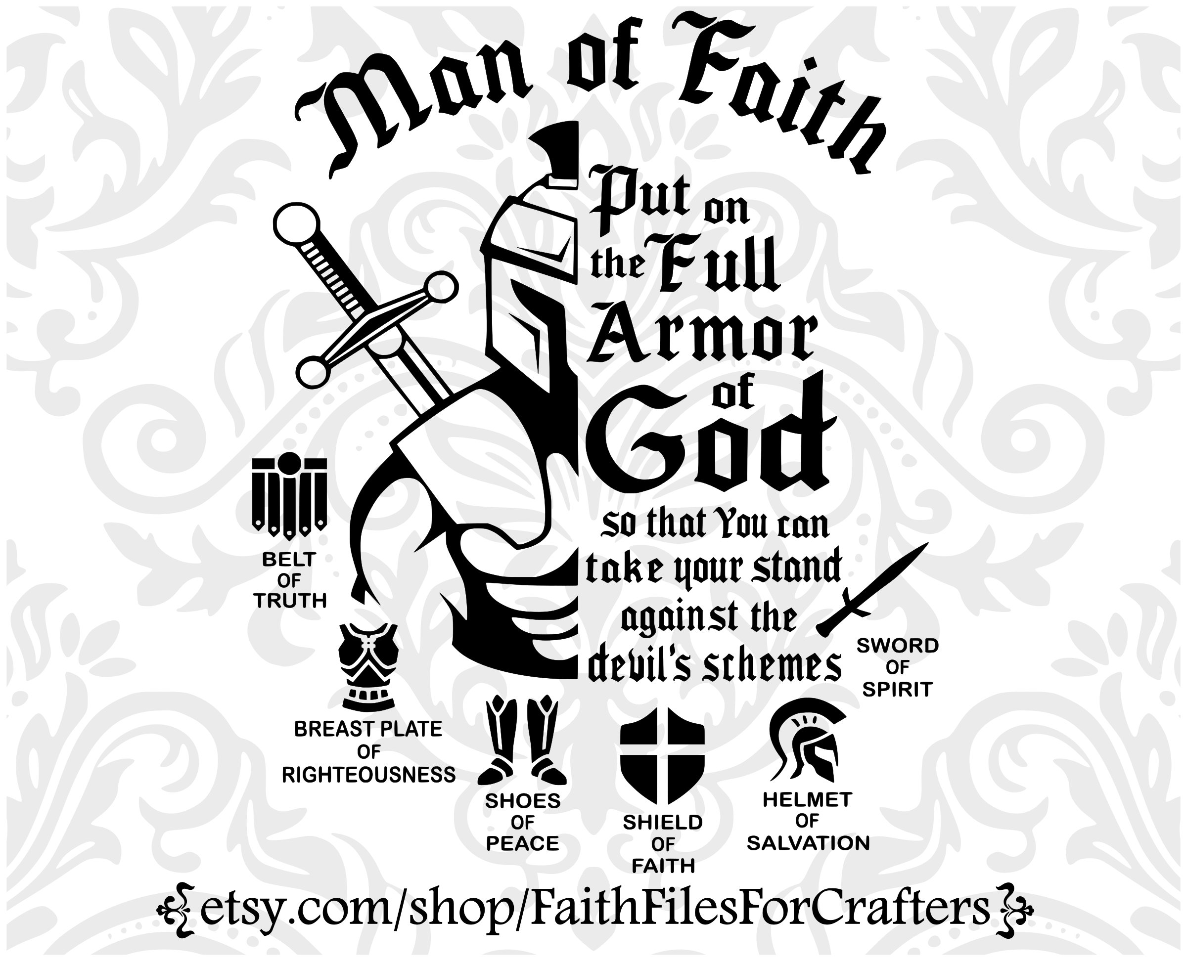 Wall Hangings Home & Living Home Décor Armor of God svg/dxf etna.com.pe