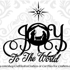 Joy Nativity Scene Svg, Natividad Svg, Alegría Para El Mundo Svg, Natividad de Navidad Svg, Estrella de Navidad Svg, Niño Jesús Svg, Alegría Al Mundo Svg