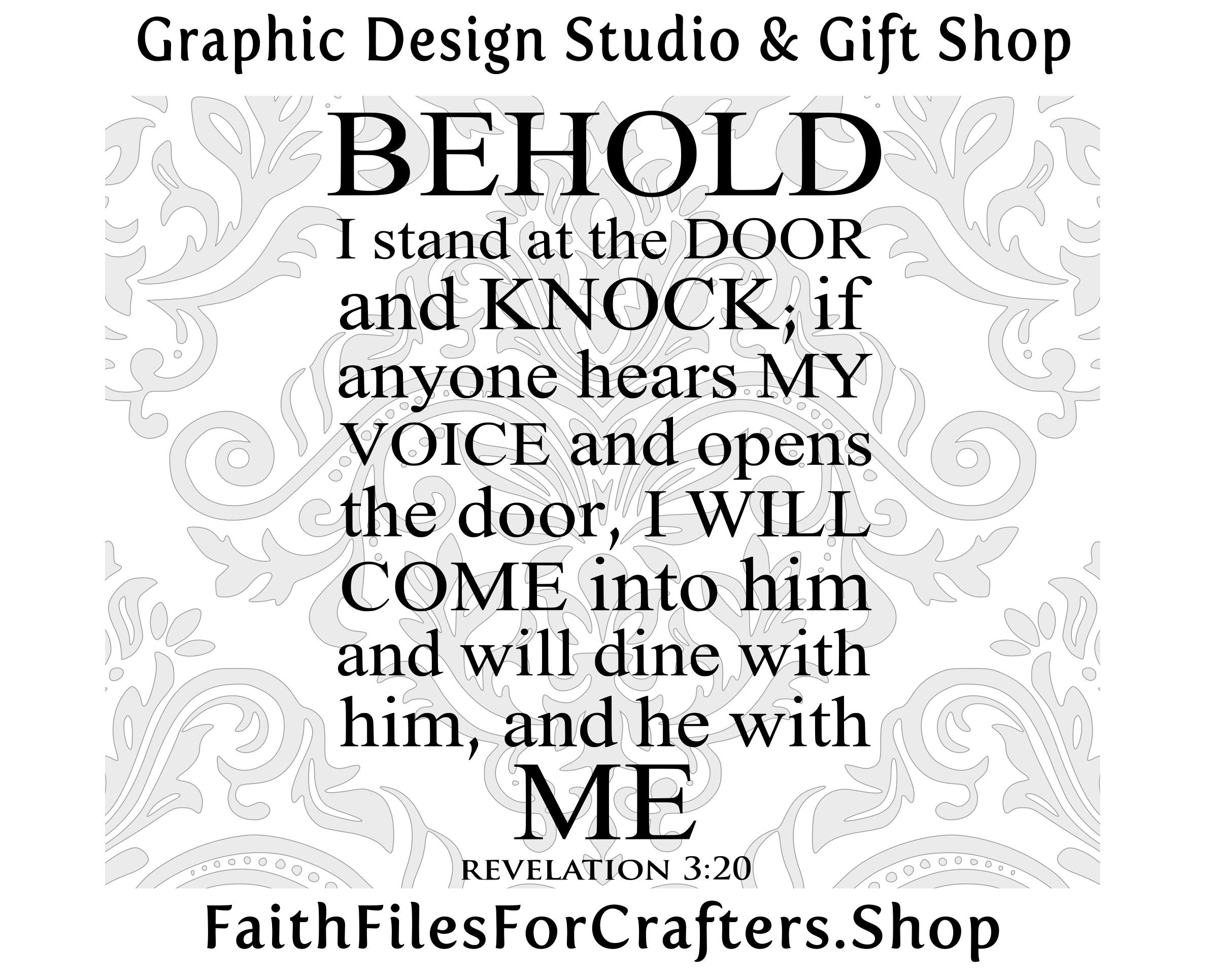 Behold I Stand at the Door and Knock Svg, Revelation Svg,christian ...