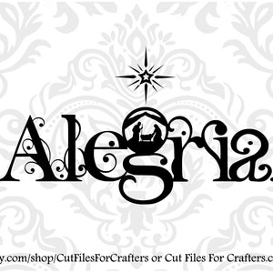 Alegría Svg, Joy Natividad Escena Svg, Alegría al mundo el Señor ha venido Svg, Navidad Ornamento Natividad Svg, Niño Jesús Svg, Estrella de Navidad Svg