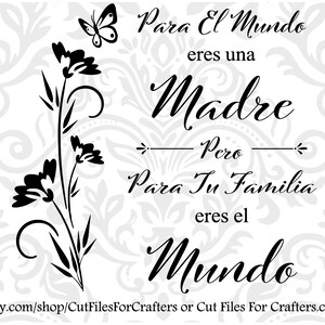 Para El Mundo Eres Una Madre Pero Para Tu Familia Eres El Mundo Svg, To The World You Are A Mother To Your Family You Are The World Svg