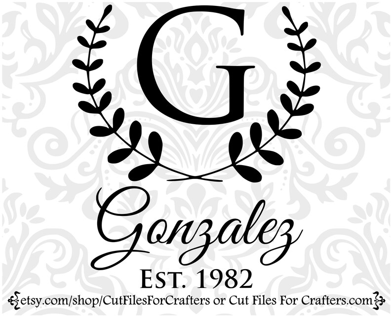 Personalized Letter G Monogram Svg Personalized Last Name | Etsy UK