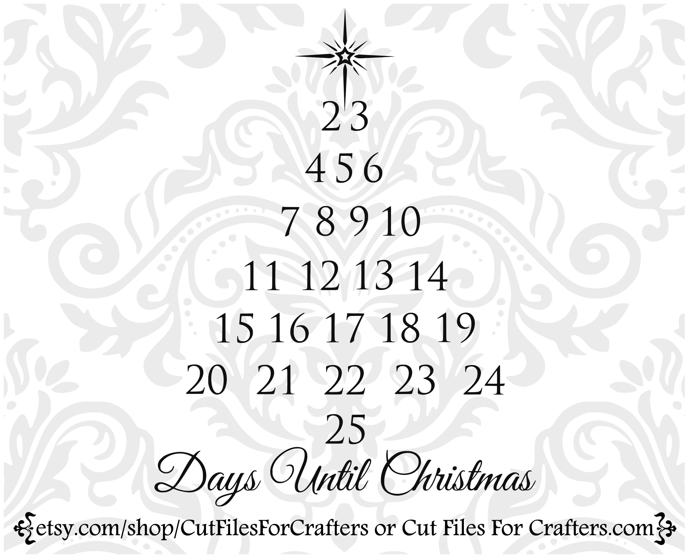 Christmas Star Svg Christmas Count Down Days Until Christmas Etsy Canada