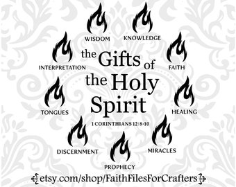 The Gifts Of The Holy Spirit Svg, Spiritual Gifts Svg, 1 Corinthians 12:8-10 Svg, Christian Svg, Church Ministry Svg, Bible Verse Svg,