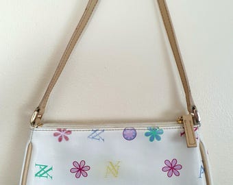 Y2k White Monogram Baguette - 2000s Colourful Next Shoulder