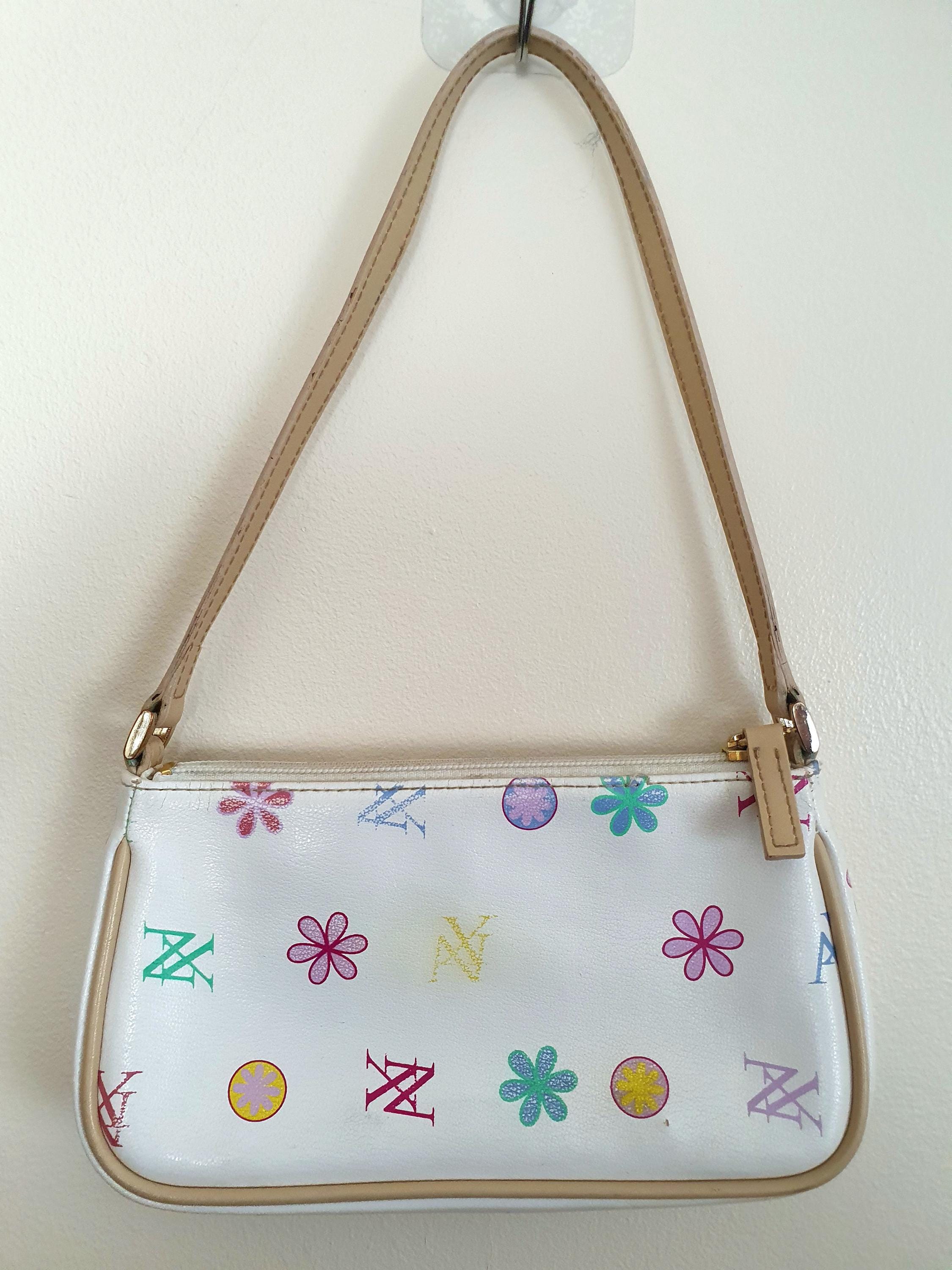 Y2k White Monogram Baguette - 2000s Colourful Next Shoulder Y2k White Monogram Baguette - 2000s Colourful Next Shoulder
