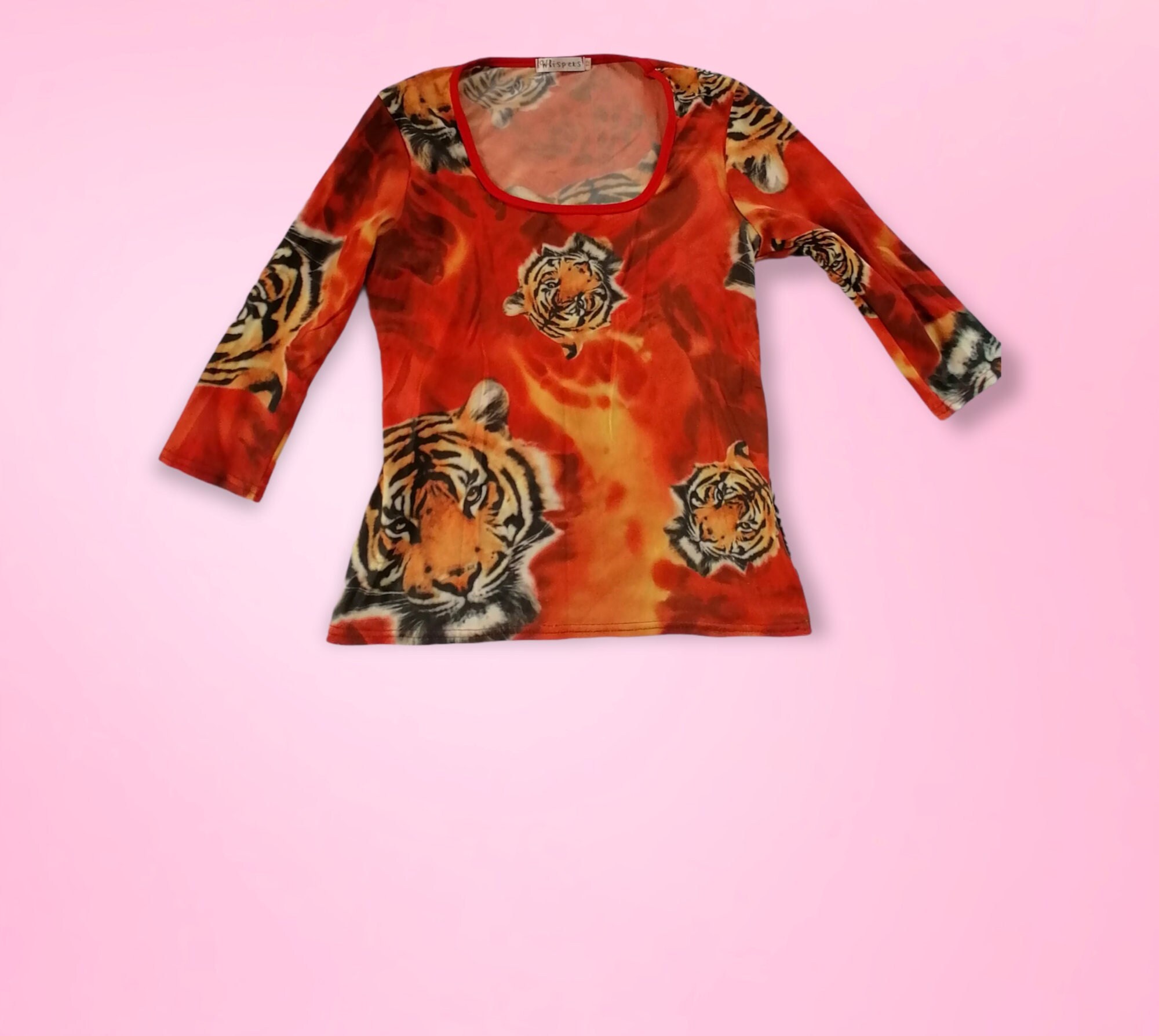 90s Vintage Long Sleeve Mesh Tiger 