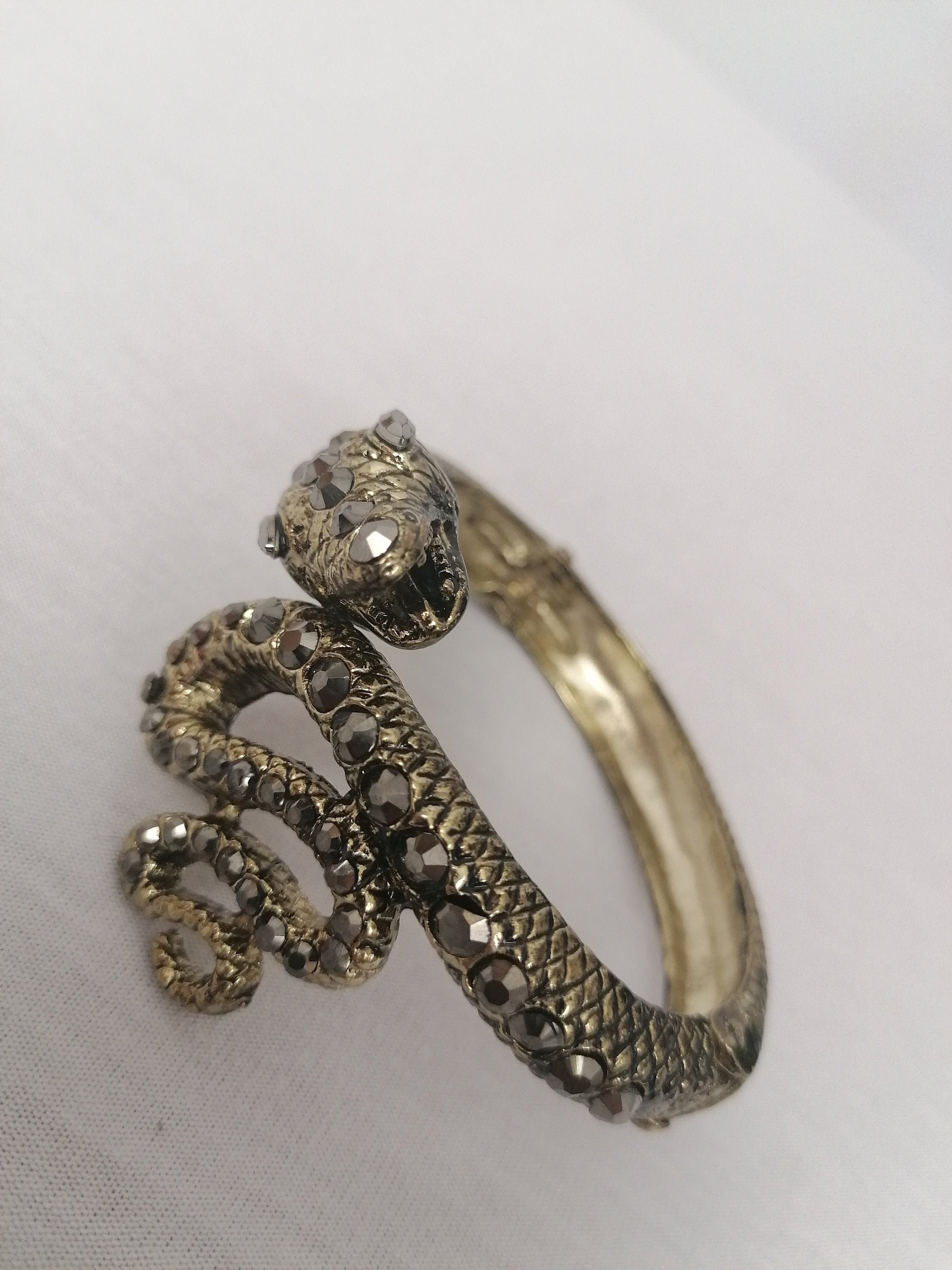 Vintage snake bracelet hinged cuff bracelet vintage snake Etsy