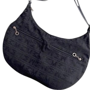 Y2k Morgan De Toi monogram shoulder bag - 2000s black tote bag - 90s high street designer handbag - 00s her sister girlfriend gift UK