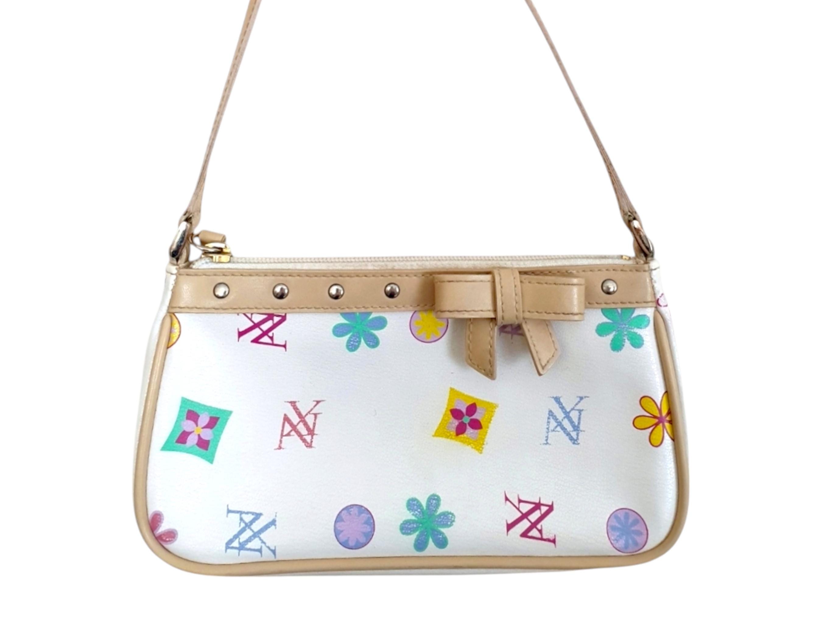 Y2k White Monogram Baguette - 2000s Colourful Next Shoulder Y2k White Monogram Baguette - 2000s Colourful Next Shoulder