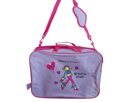 Vintage Groovy Chick Bang on the Door Travel Overnight Bag