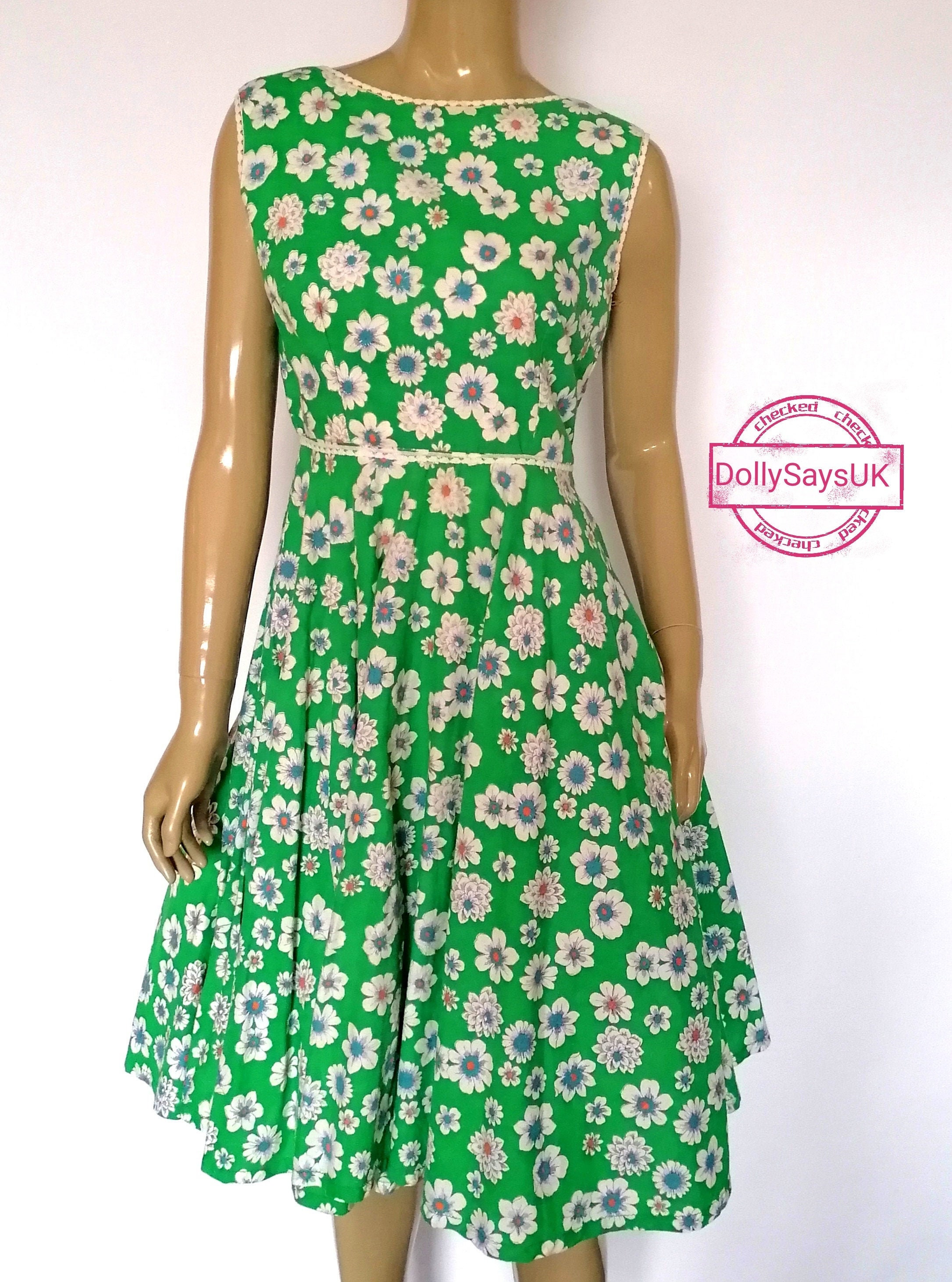 1950s daisy dress floral flower power cute vintage clothing Etsy