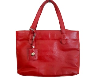 Borsa tote in morbida pelle rossa Y2k - Borsa vintage Tula - Mini baguette rosso ciliegia anni 2000 - regalo per donna, sorella e mamma nel Regno Unito