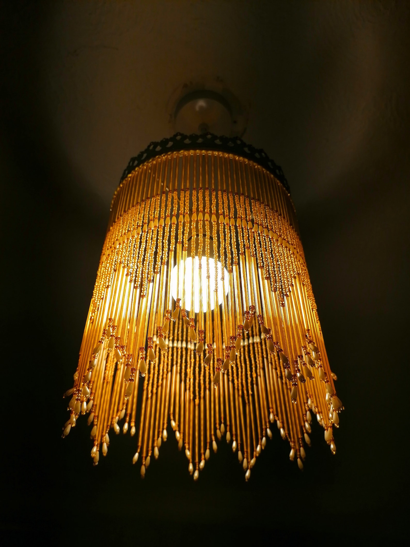 Vintage tassel lamp shade beaded fringe ceiling light shade Etsy