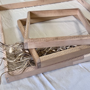 40 x 40 cm. Wooden Punch Needle / Tufting Frame for rug hooking, tufting & punch needle work. Alder, Smooth Clear Finish