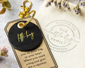 Leather &#39;Little Hug&#39; Keyring - Daisydoors Pocket Hug