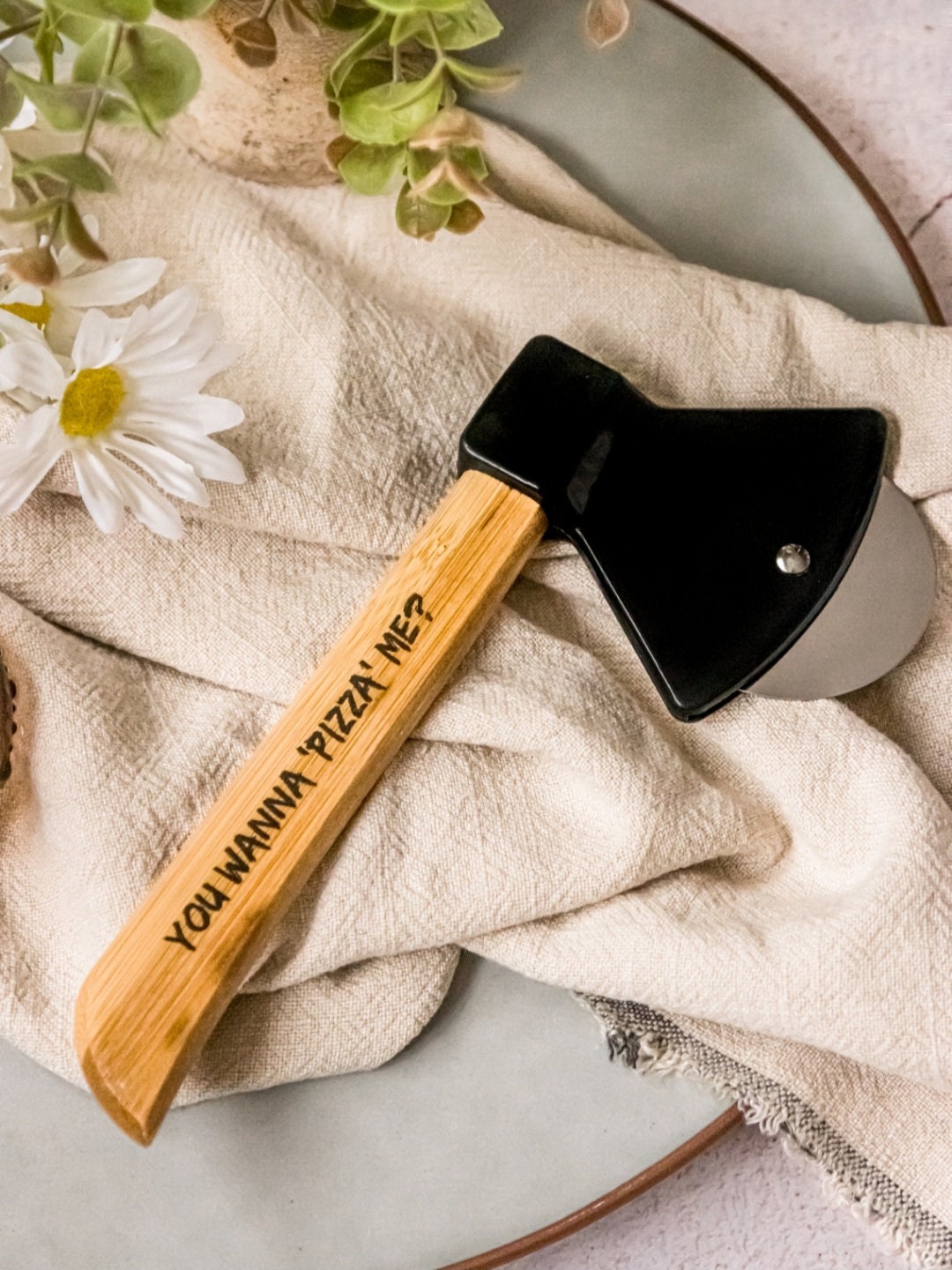 Personalised Axe Shape Pizza Cutter From Daisydoor Crafts.dad Etsy