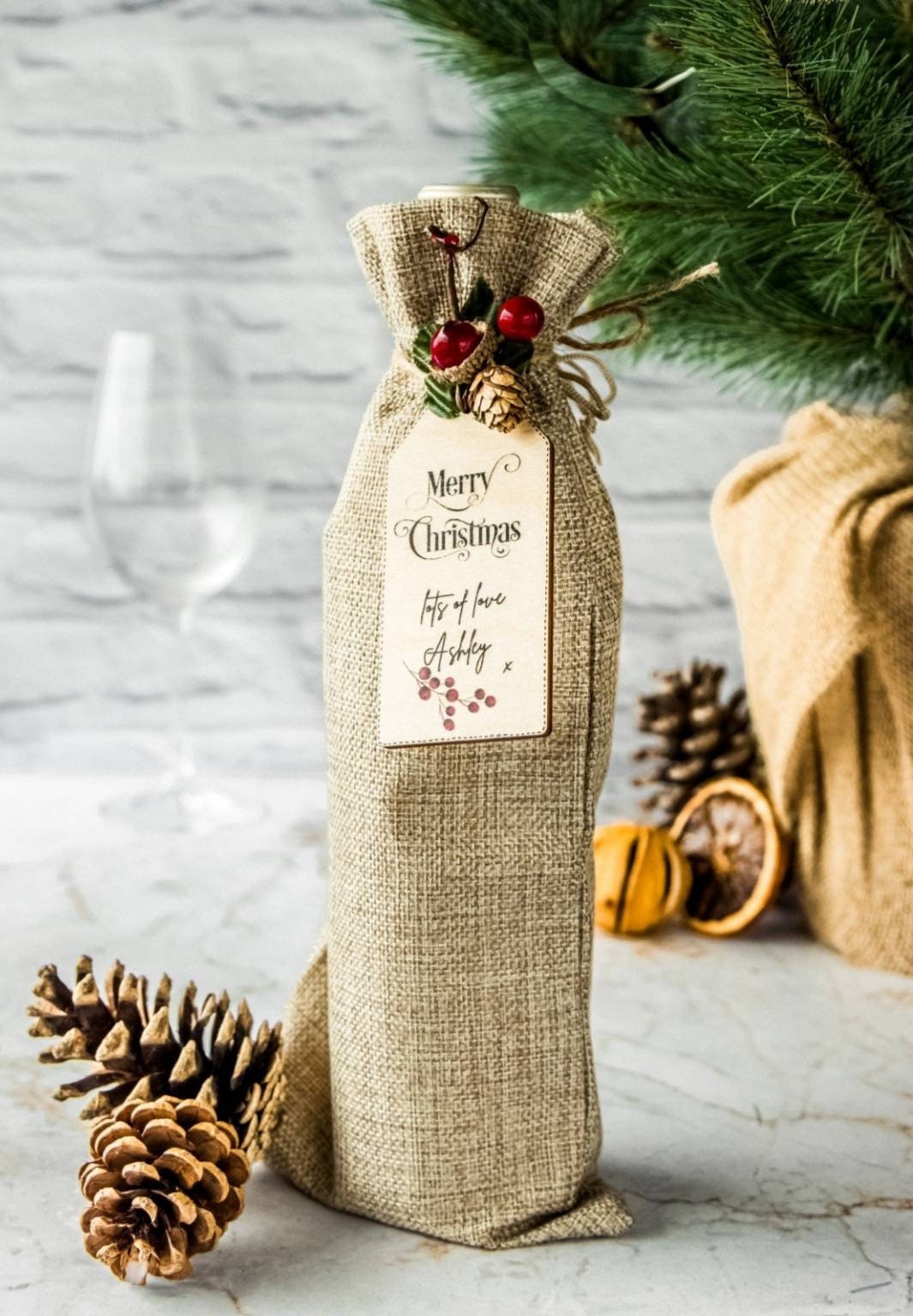 numérotés en toile de jute pour bouteille en verre mariage ou décoration sacs cadeau pour Noël Lot de 10 sacs à vin en toile de jute avec étiquettes pour dégustation de vin aveugle 