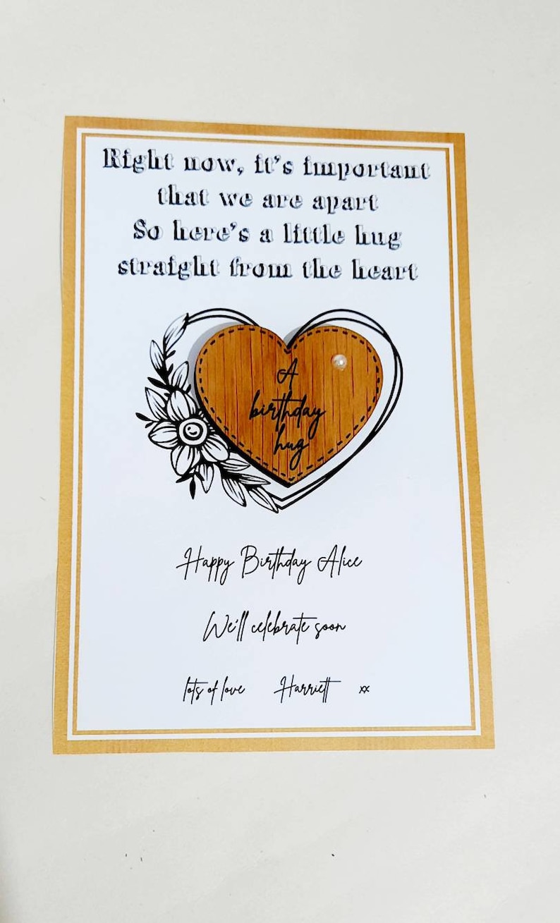 A little hug from Daisydoor Crafts pocket hug posted hug birthday hug