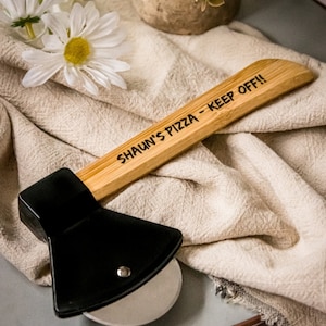 Personalised axe shape pizza cutter from Daisydoor Crafts.Dad gift,pizza lover,birthday,Christmas gift,food lover,Father&#39;s day, Christmas