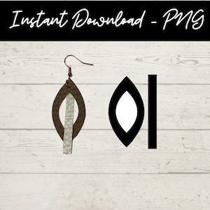 Leather Earring Template - PNG Cut File - Cricut - Silhouette - Glowforge