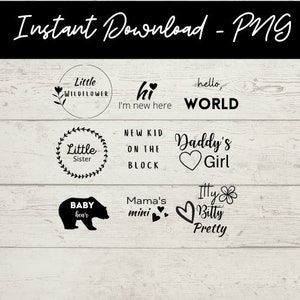 Digitaler Download Baby Mädchen Onesie Cut Dateien PNG & PDF
