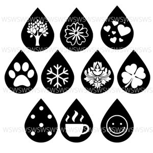 Teardrop Earring Cut Files PNG, SVG & PDF