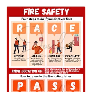 Brandveiligheidsposter met GRATIS afdrukbaar identiteitskaart-/badgeontwerp voor race/pas