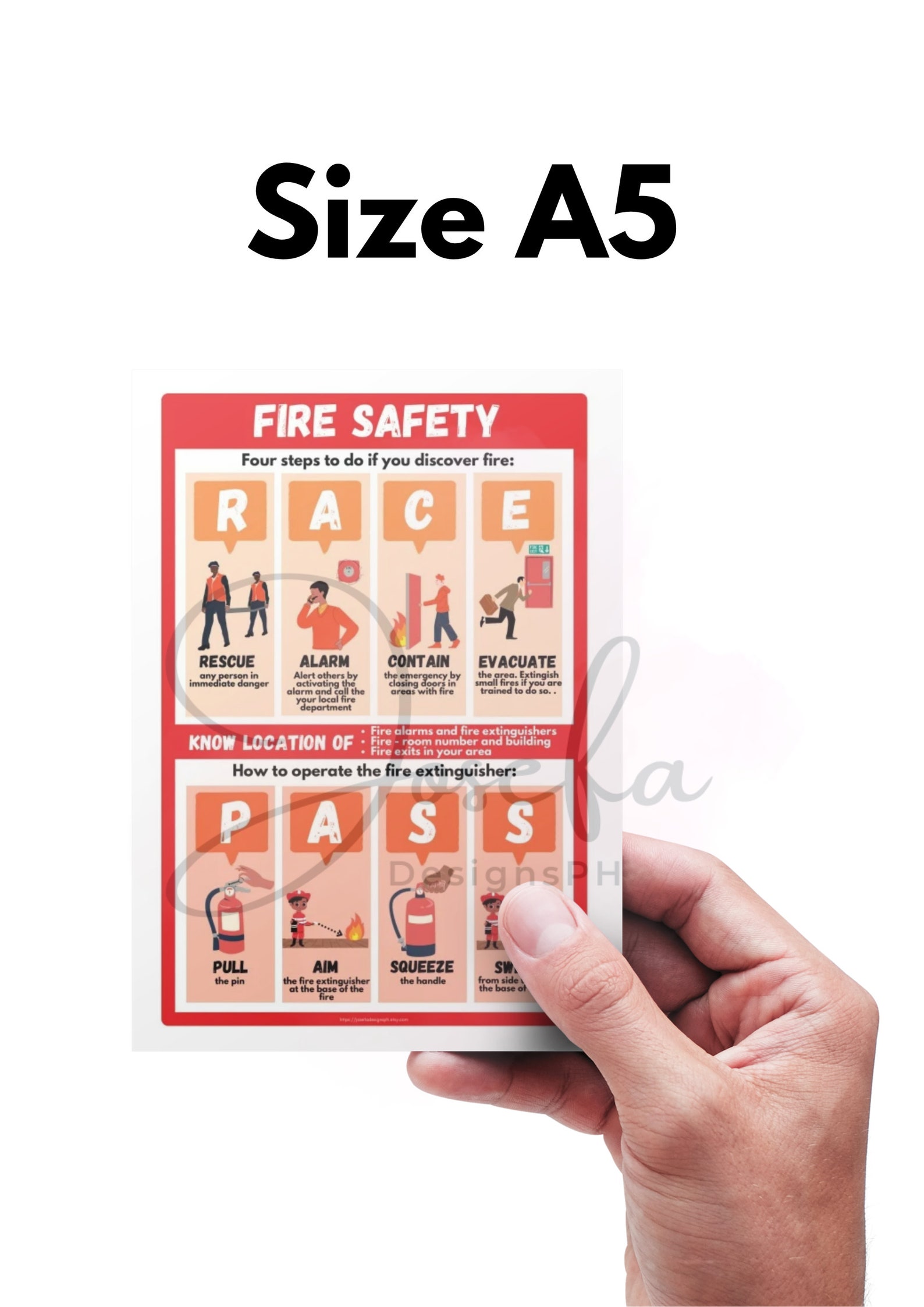 Fire Safety Poster With FREE Printable Race/pass ID Card/badge Design