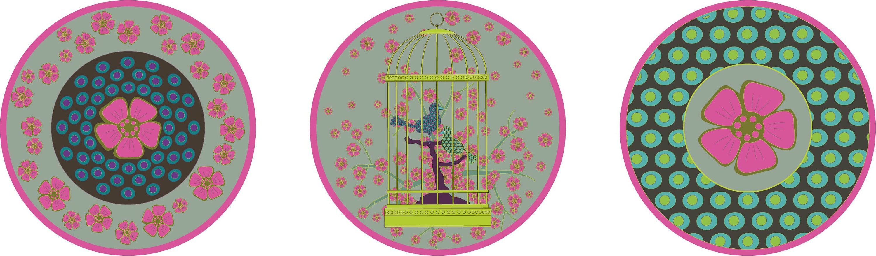 Kékés - Diamètre 33 cm X 3