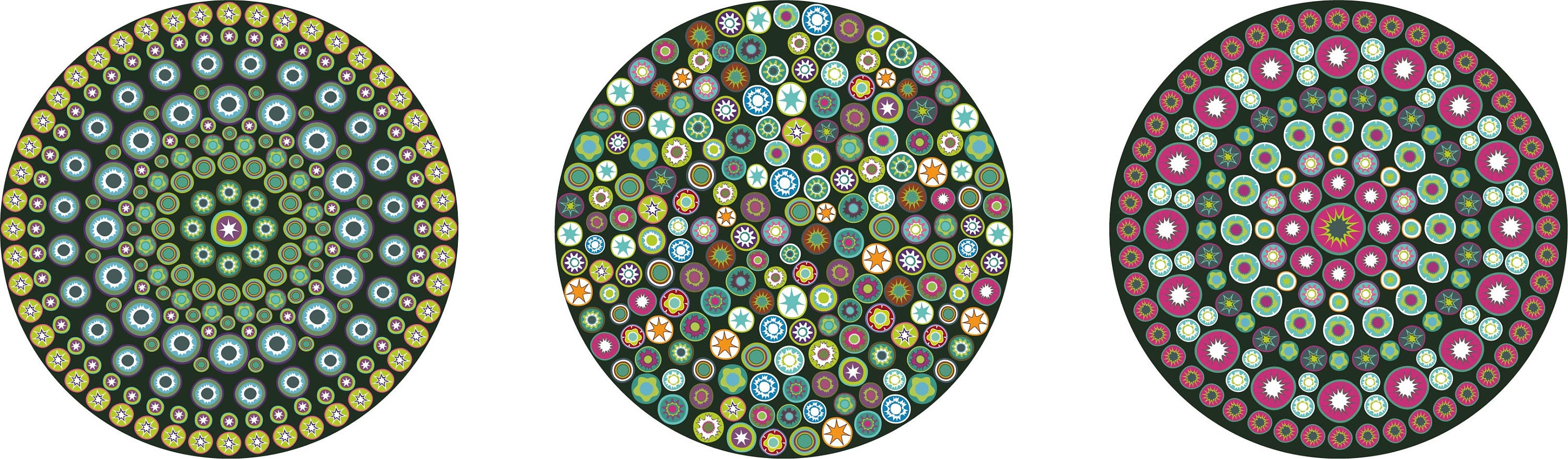 Millefiori - Diamètre 33 cm X 3